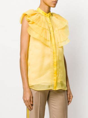 silk ruffled organza blouse by givenchy|Givenchy 4G.